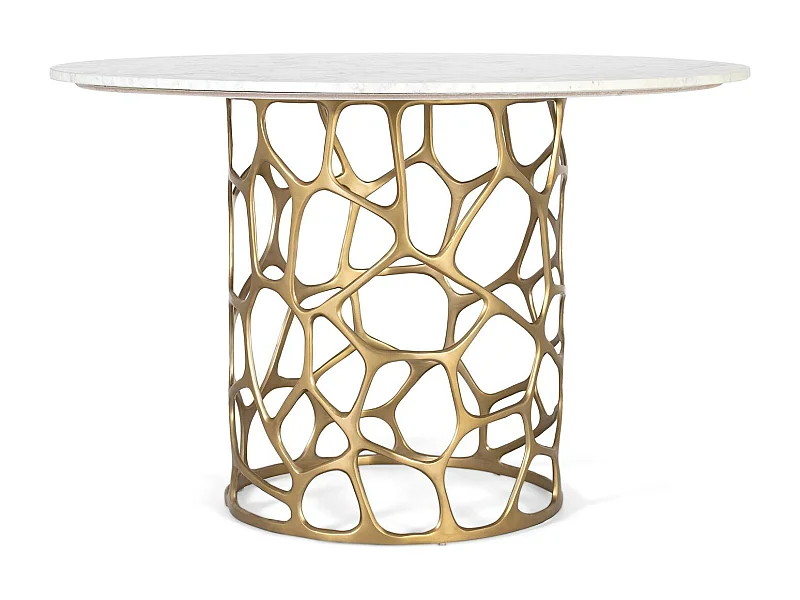 Tafel met kribbe van marmer en aluminium vervaardigd op de hoofdas