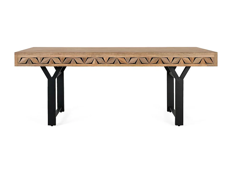 Table à manger rectangulaire en bois de manguier 200 cm