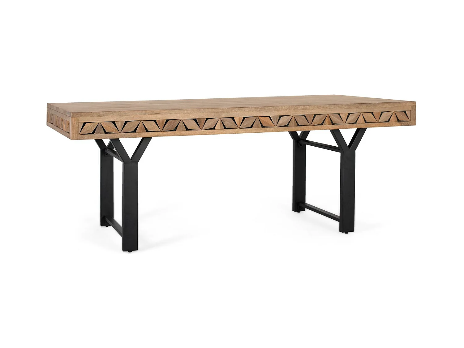 Table à manger rectangulaire en bois de manguier 200 cm