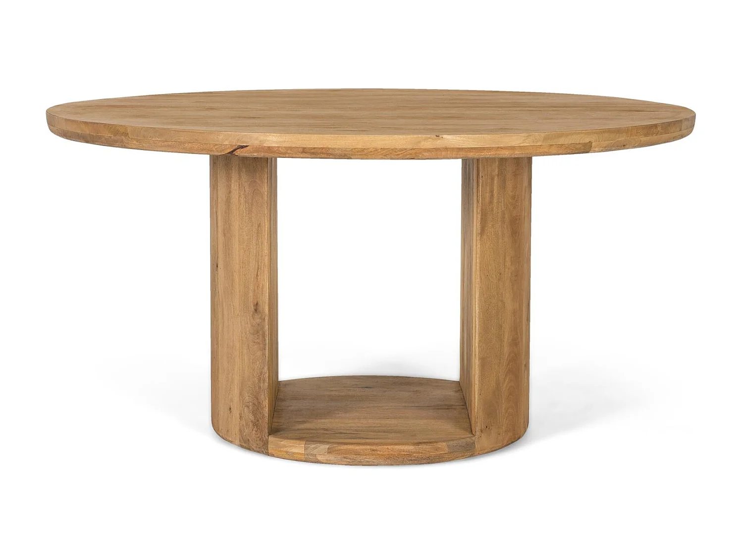 Table en bois de manguier avec plateau rond de 150 cm de diamètre