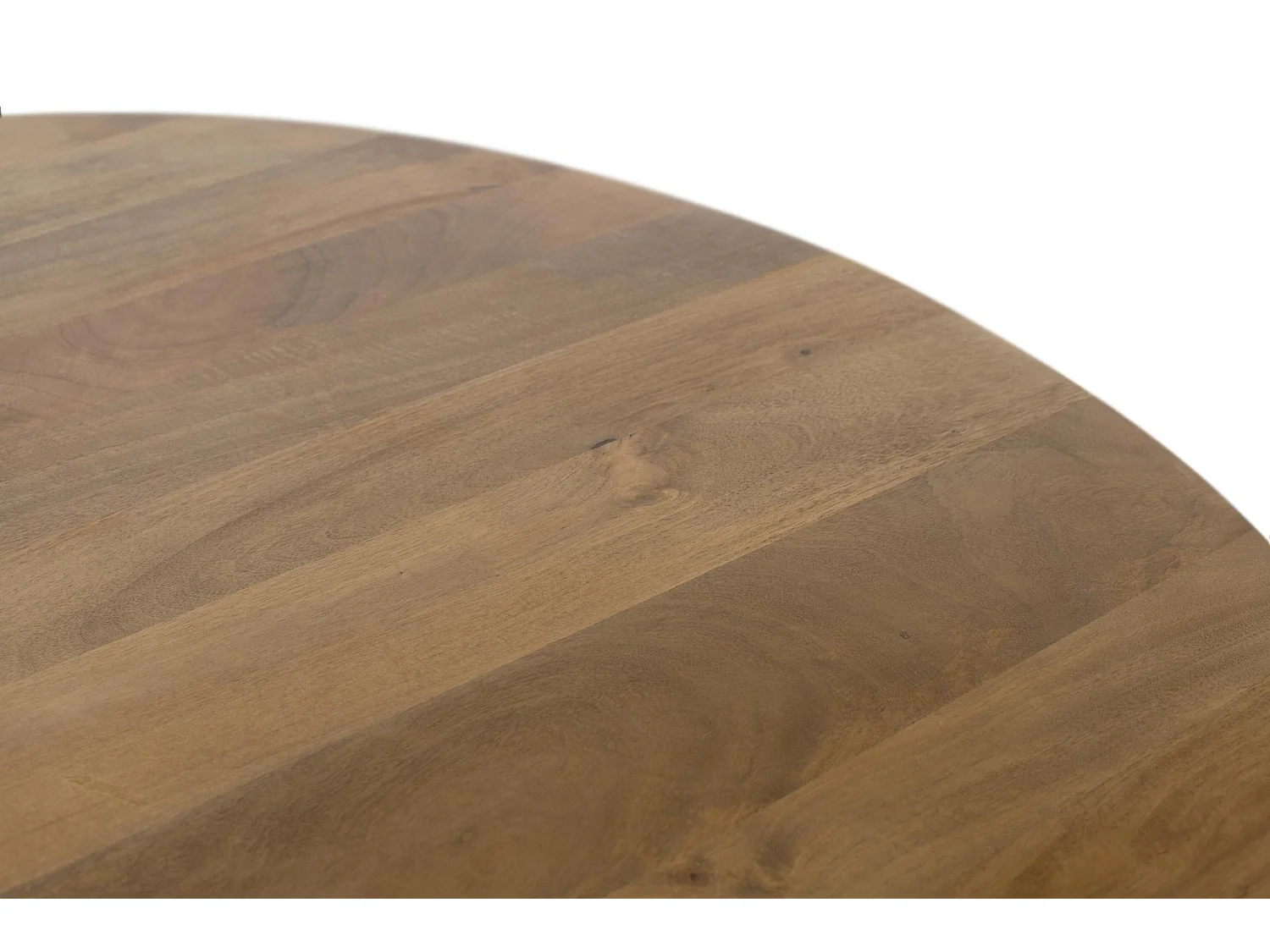 Table en bois de manguier avec plateau rond de 150 cm de diamètre