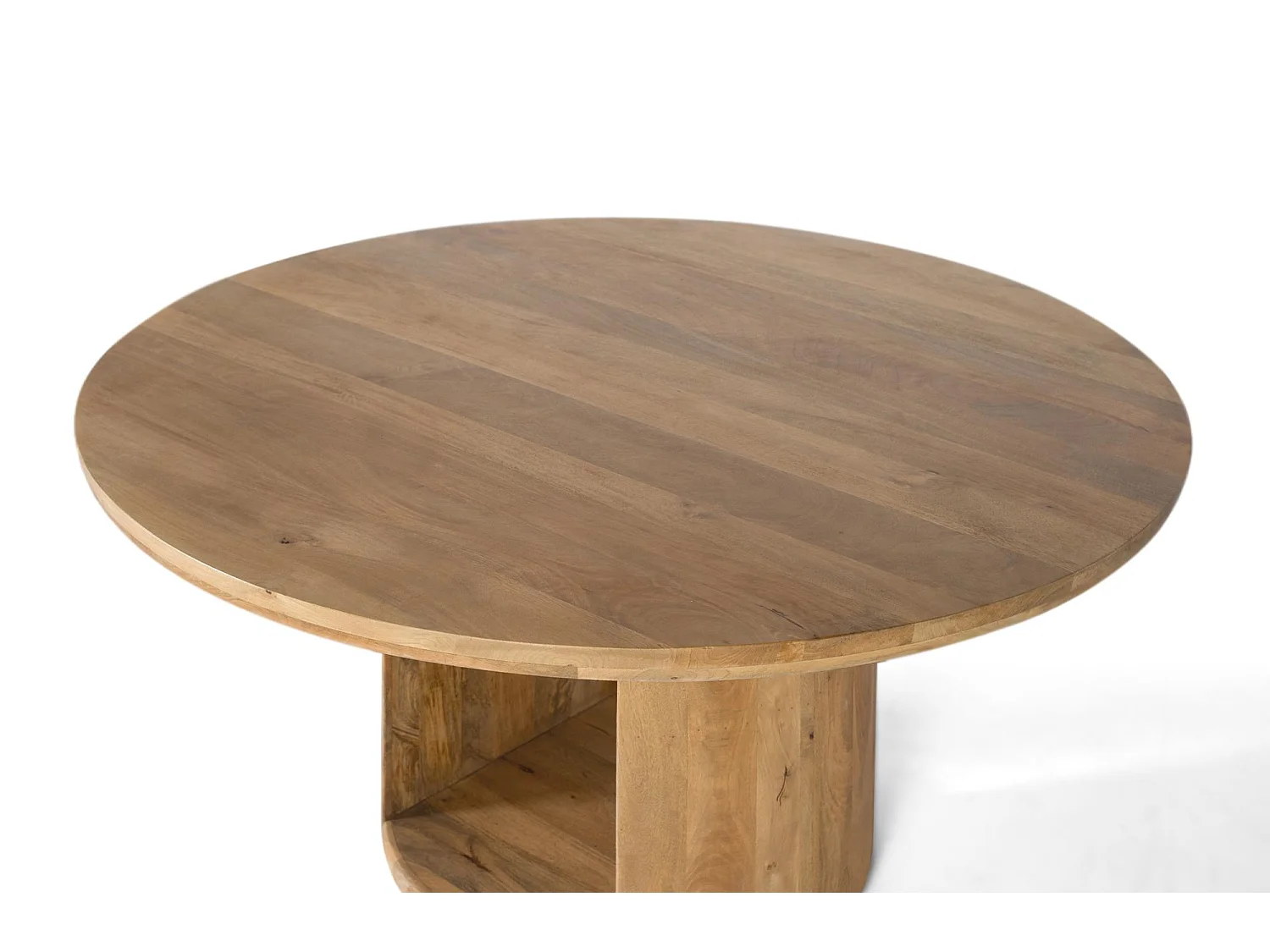 Table en bois de manguier avec plateau rond de 150 cm de diamètre