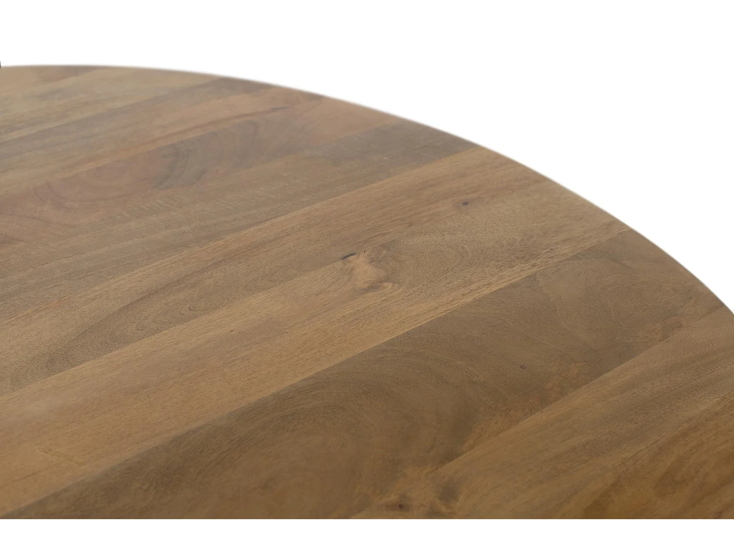 Tables de salle à manger en bois de manguier 150 cm, style rustique moderne - 76 x 150 x 150