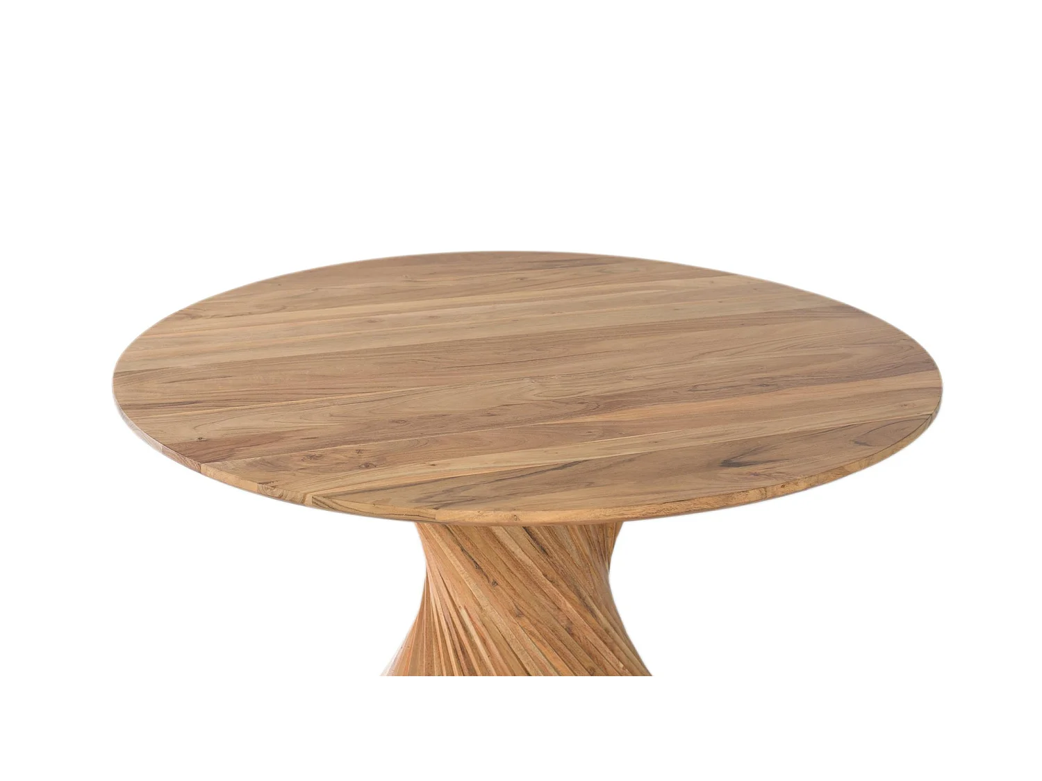 Mesa de jantar em madeira de acácia, 130 cm, estilo rústico moderno - 76 x 130 x 130 cm