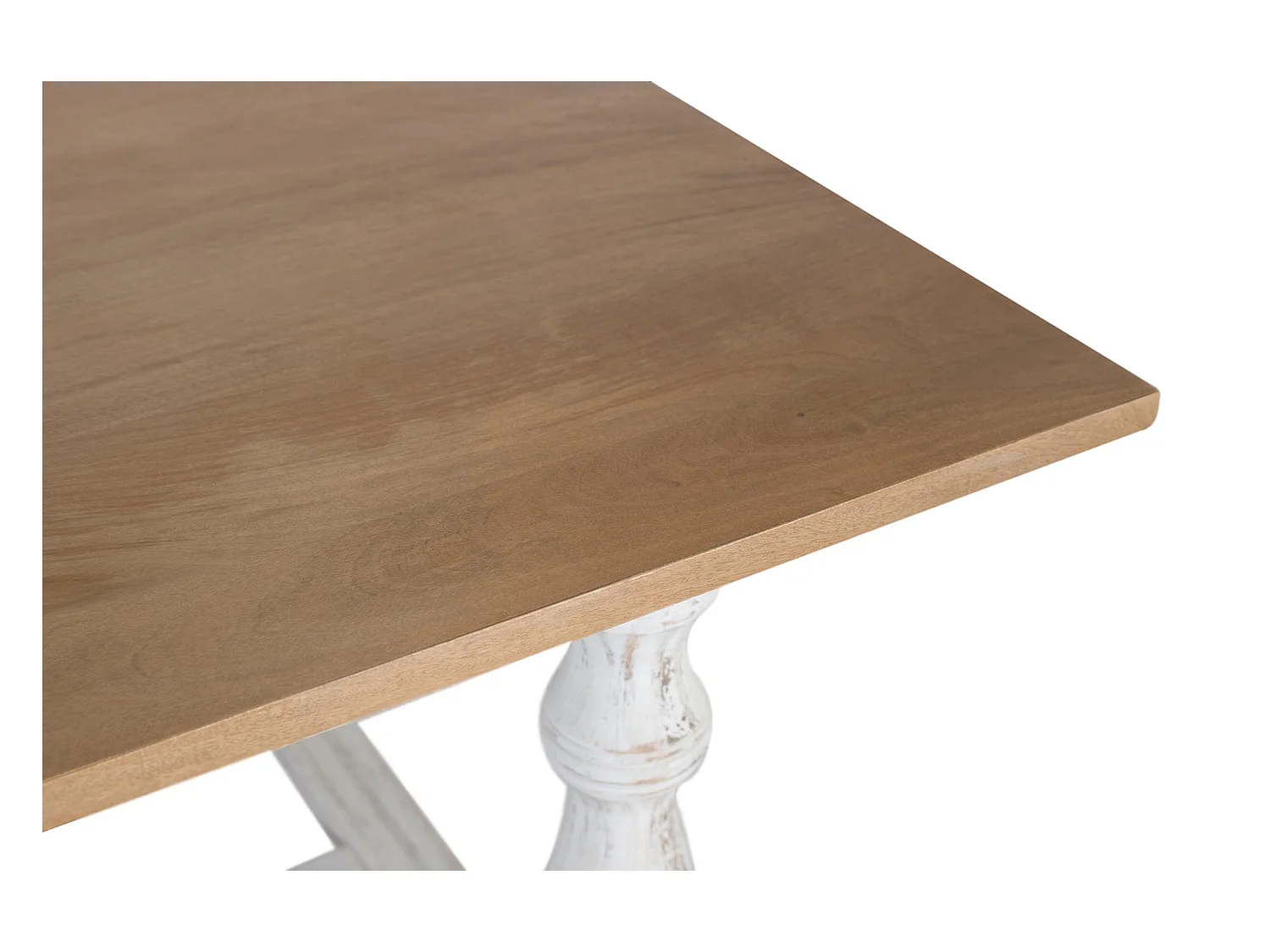 Table à manger rectangulaire avec pieds tournés en blanc 200 cm