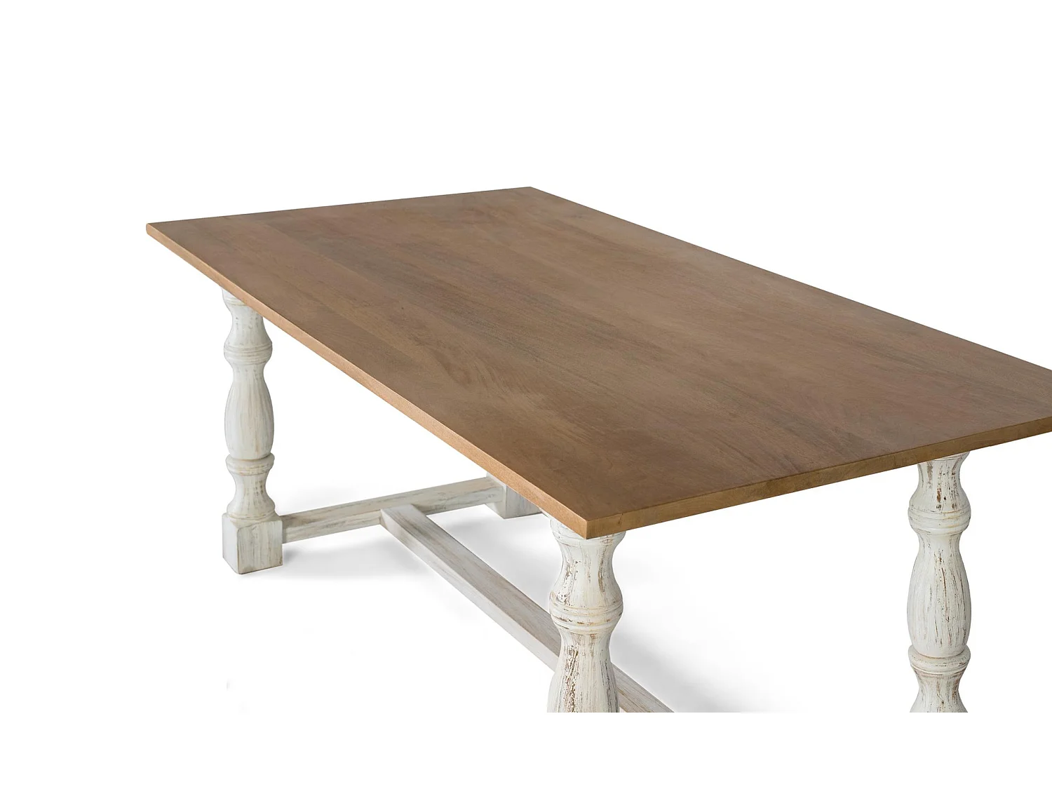 Tables de salle à manger en bois de manguier 200 cm, style rustique moderne - 76 x 200 x 100