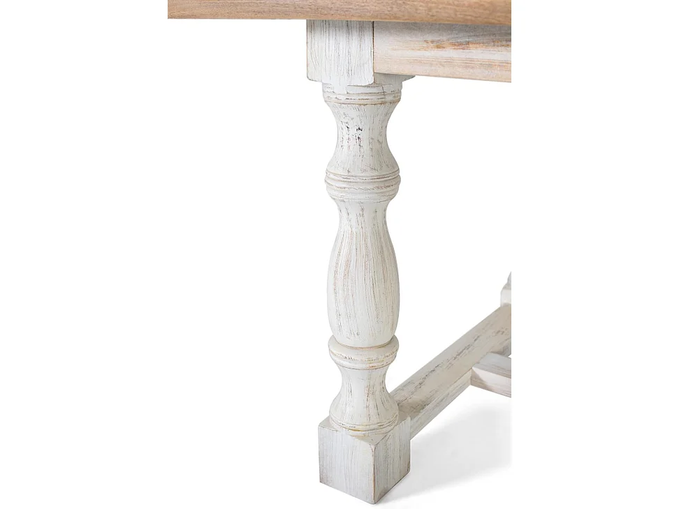 Tables de salle à manger en bois de manguier 200 cm, style rustique moderne - 76 x 200 x 100