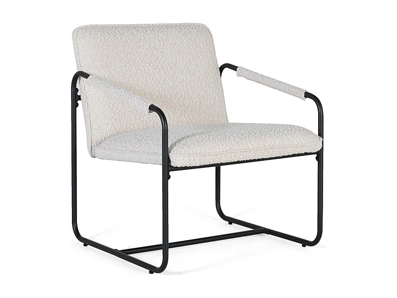 Ensemble de deux fauteuils tapissés de tissu beige et matelassé