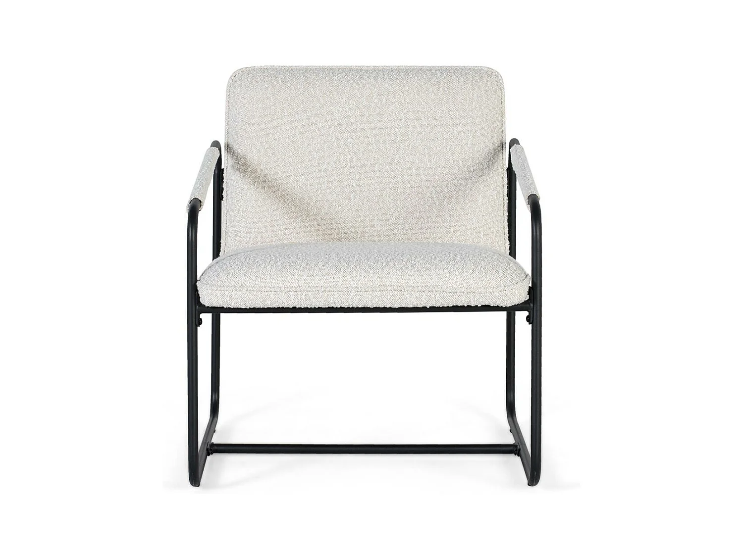 Ensemble de deux fauteuils tapissés de tissu beige et matelassé