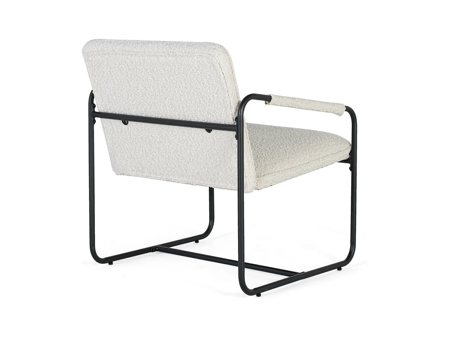 Ensemble de deux fauteuils tapissés de tissu beige et matelassé