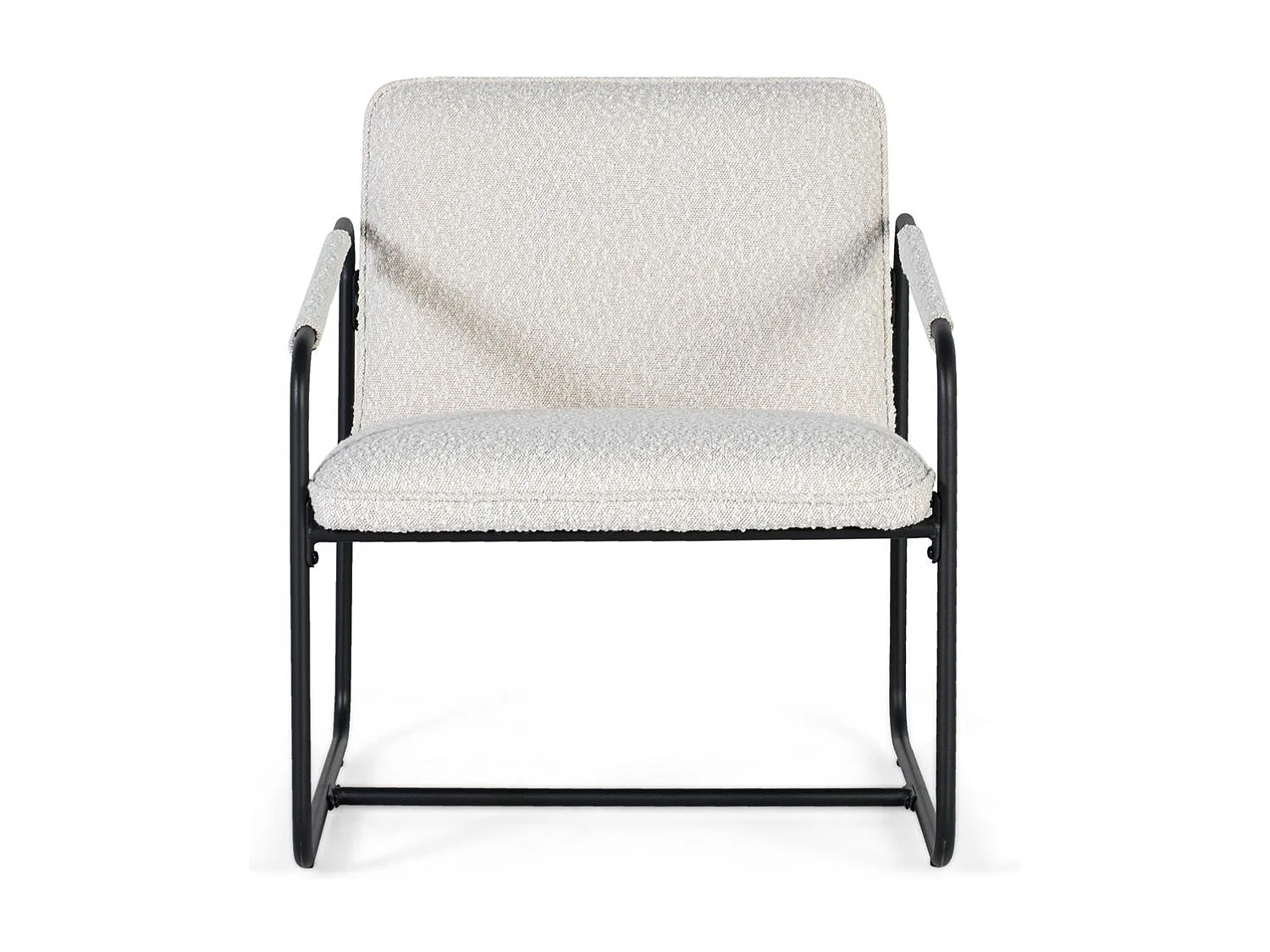 Ensemble de deux fauteuils tapissés de tissu beige et matelassé