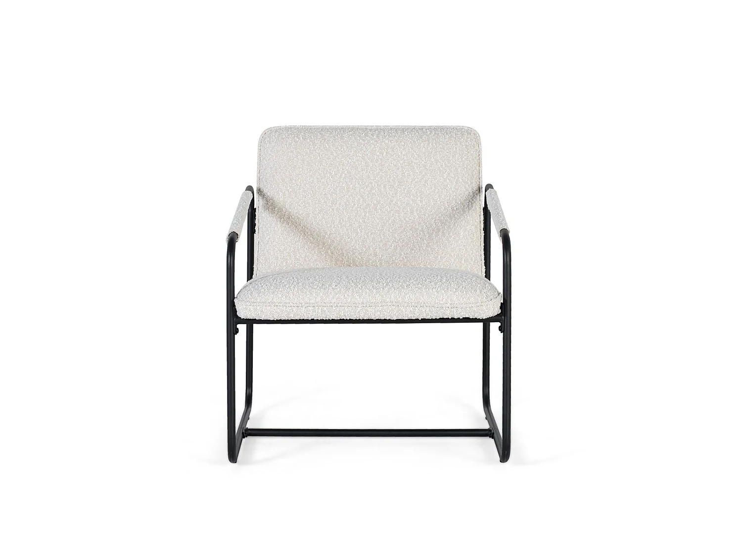 Sæt med to lænestole betrukket med beige quiltet stof
