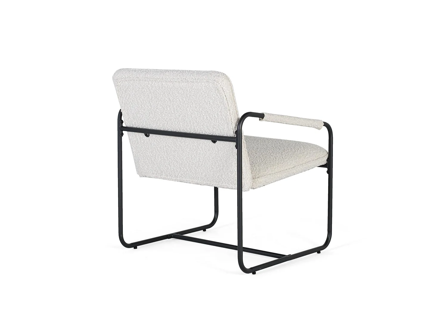 Sæt med to lænestole betrukket med beige quiltet stof
