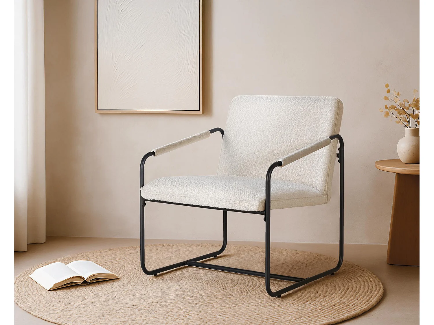 Poltrona in tessuto 64 cm, stile moderno ed elegante - 76x64x74