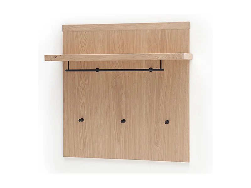 Vestiaire murale en mélamine, coloris chêne sombre - L.98 x H.93 x P.30 cm