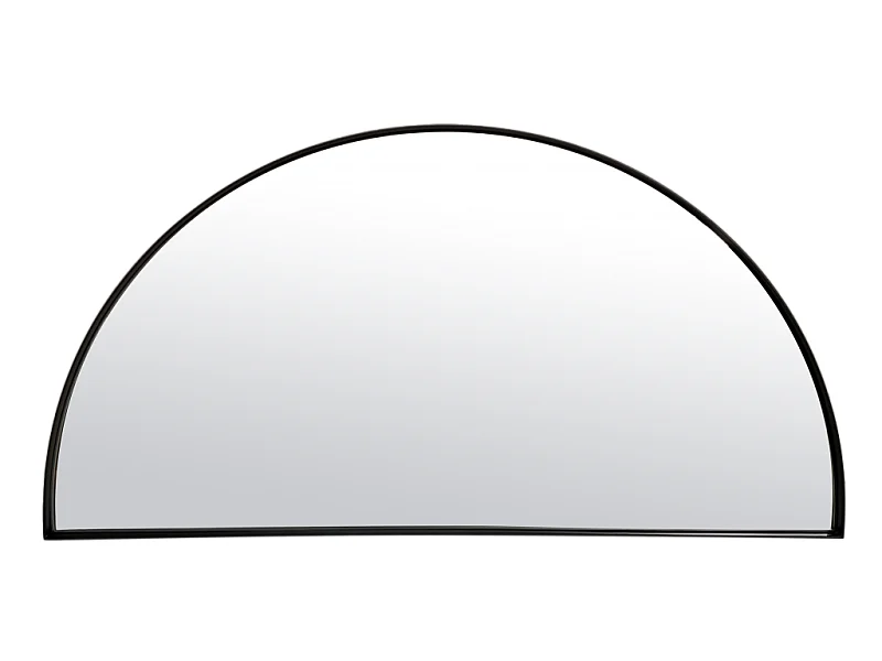 Miroir fin noir demi cercle 50x100cm