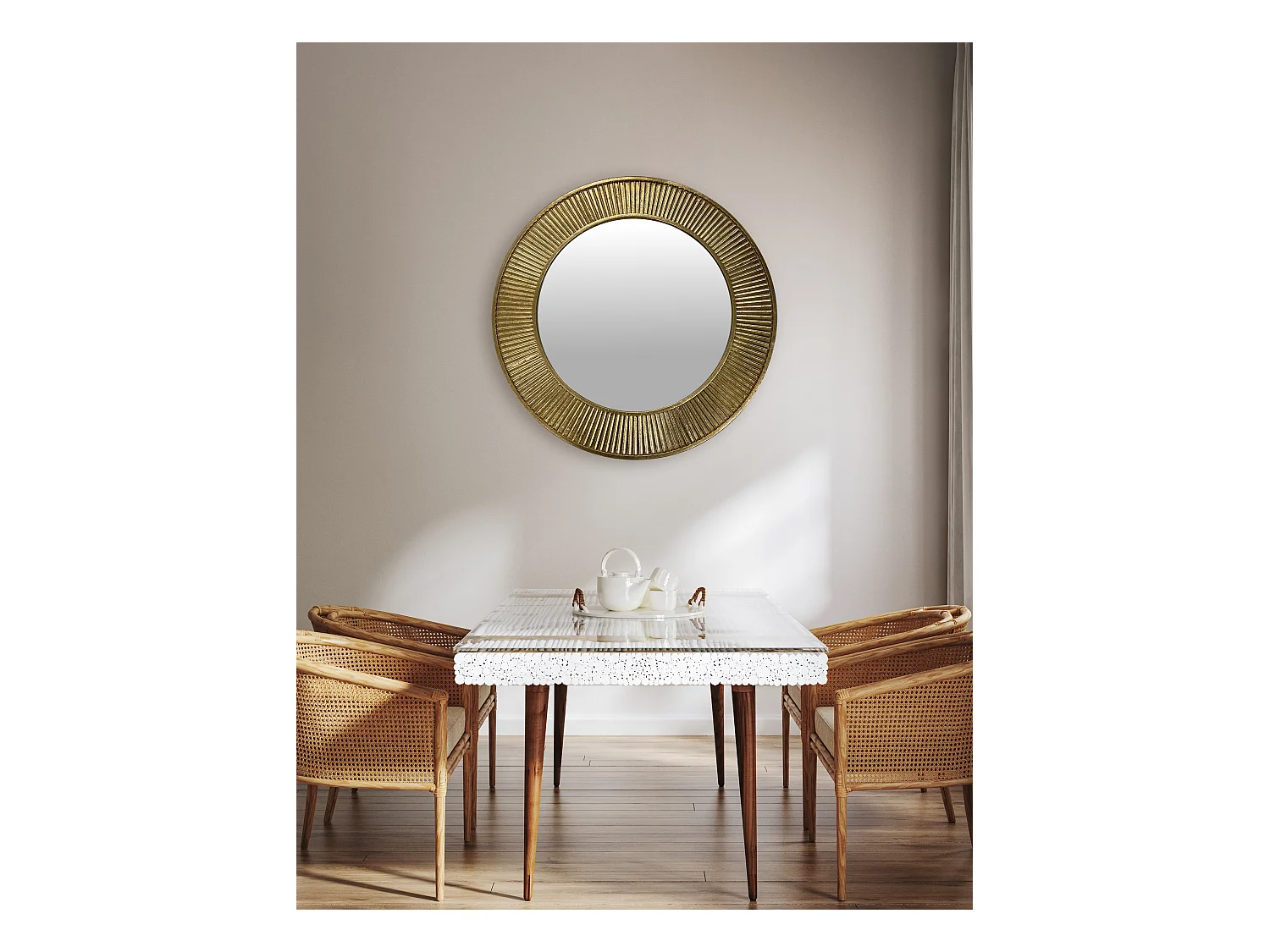 Miroir métal doré 80cm