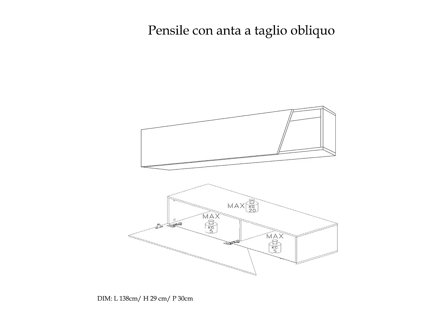 Parete attrezzata da soggiorno 310x210 cm bianco lucido e grigio chiaro PAL82