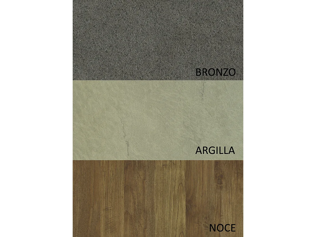 Parete attrezzata moderna 276x200 cm argilla bronzo e noce PAL14