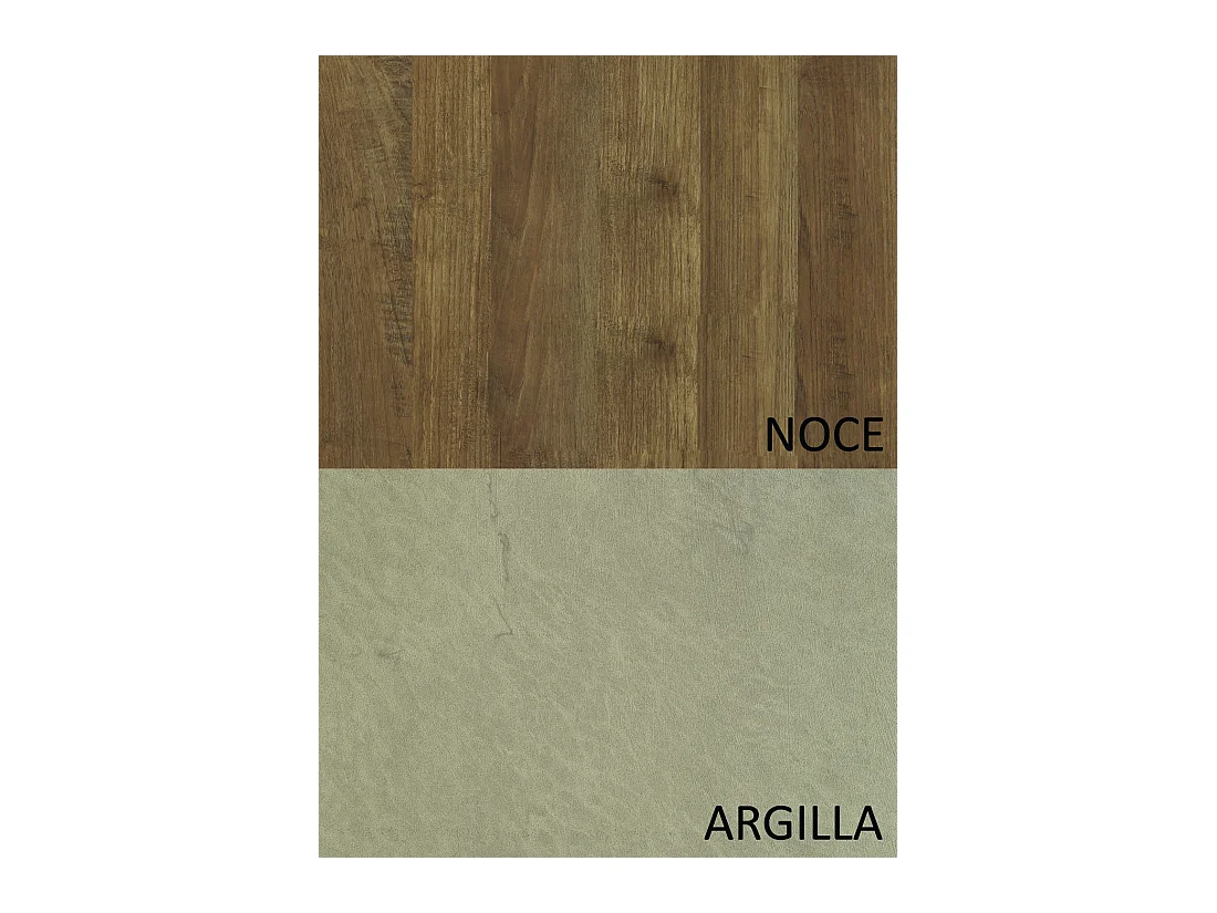 Parete attrezzata moderna 215x190 cm argilla e noce PAL12