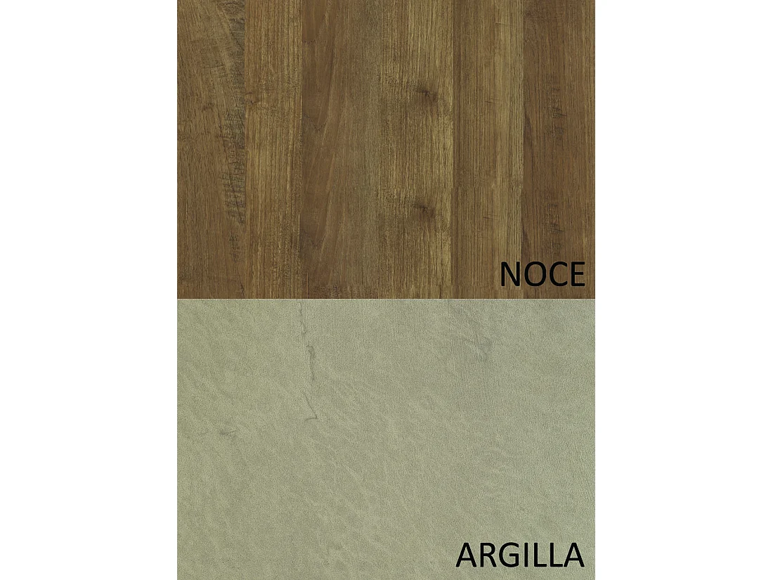 Parete attrezzata moderna 215x190 cm argilla e noce PAL12