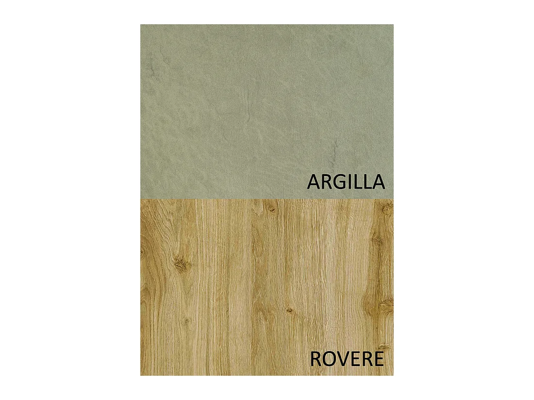 Parete attrezzata moderna 331x186 cm argilla e rovere PAL39