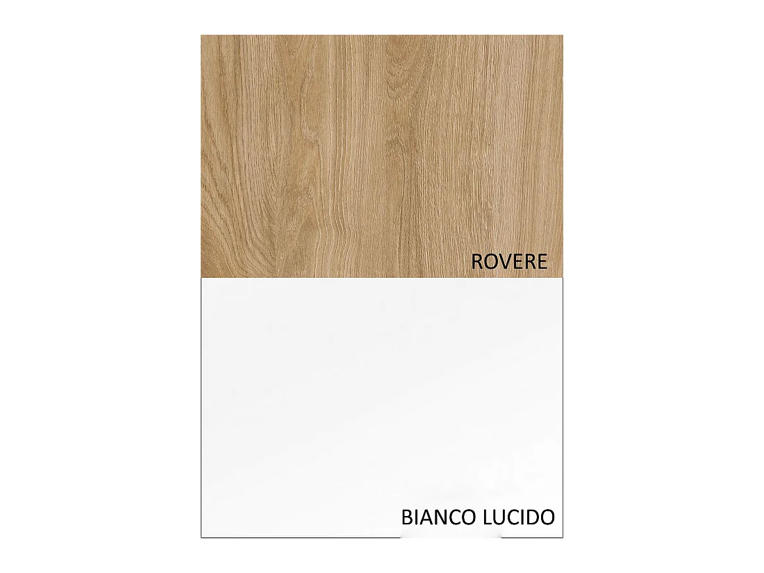 Parete attrezzata sospesa 262x185 cm bianco lucido e rovere PAL30
