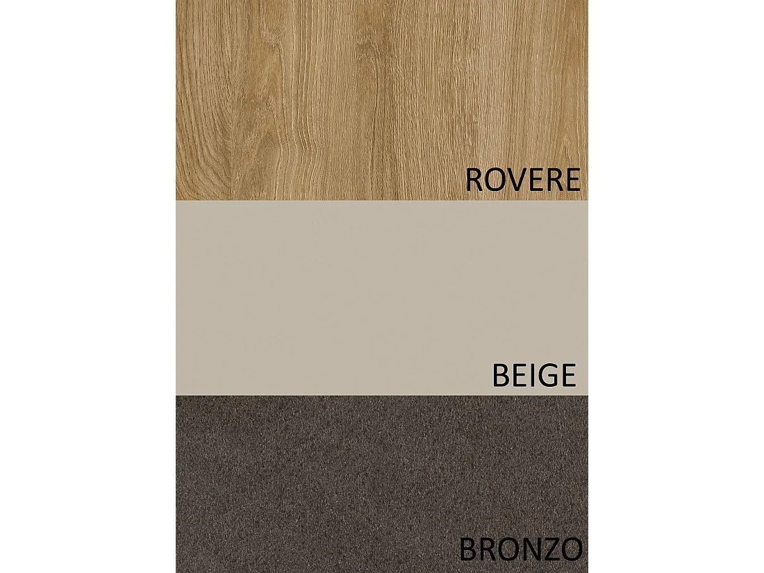 Parete attrezzata soggiorno 280x202 cm bronzo, rovere e beige PAL63