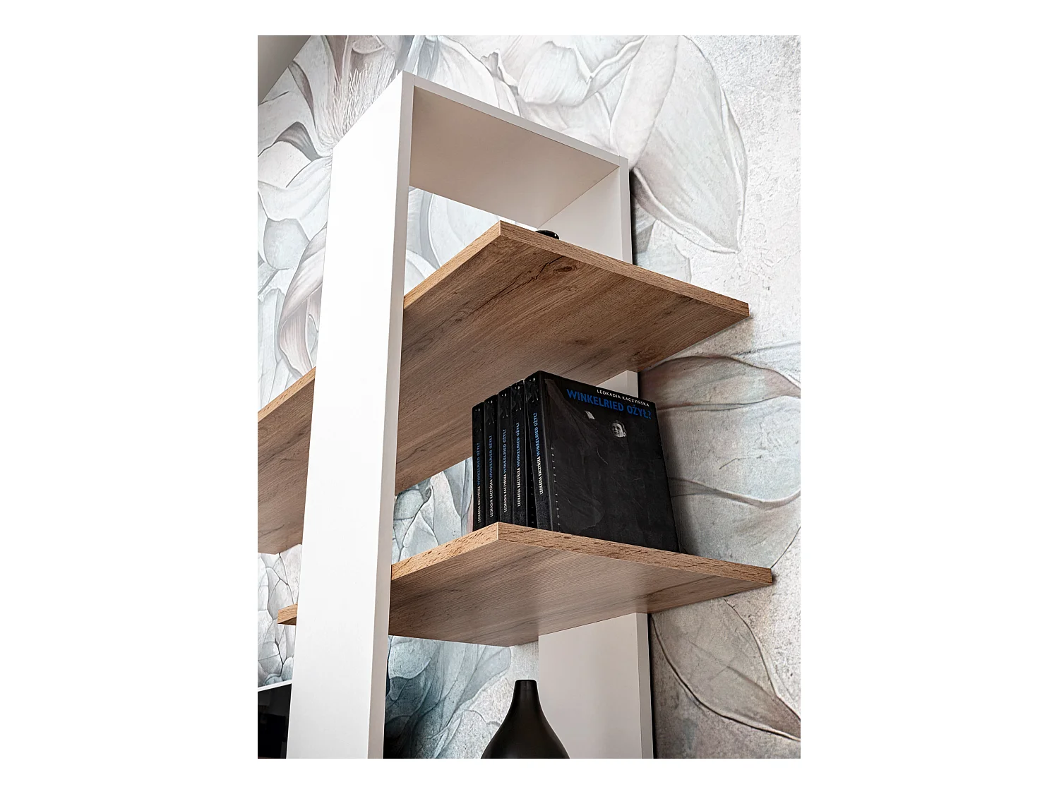 Parete attrezzata da soggiorno moderna 190x152 PAP142 rovere e bianco opaco