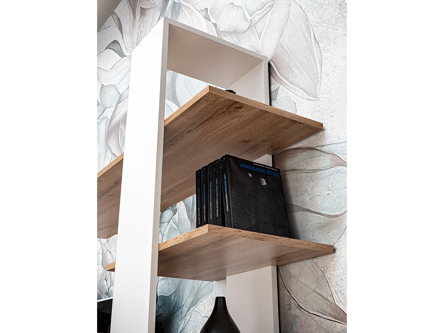 Parete attrezzata da soggiorno moderna 190x152 PAP142 rovere e bianco opaco