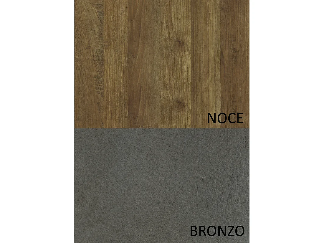 Parete attrezzata sospesa 340x169 cm bronzo e noce PAL22
