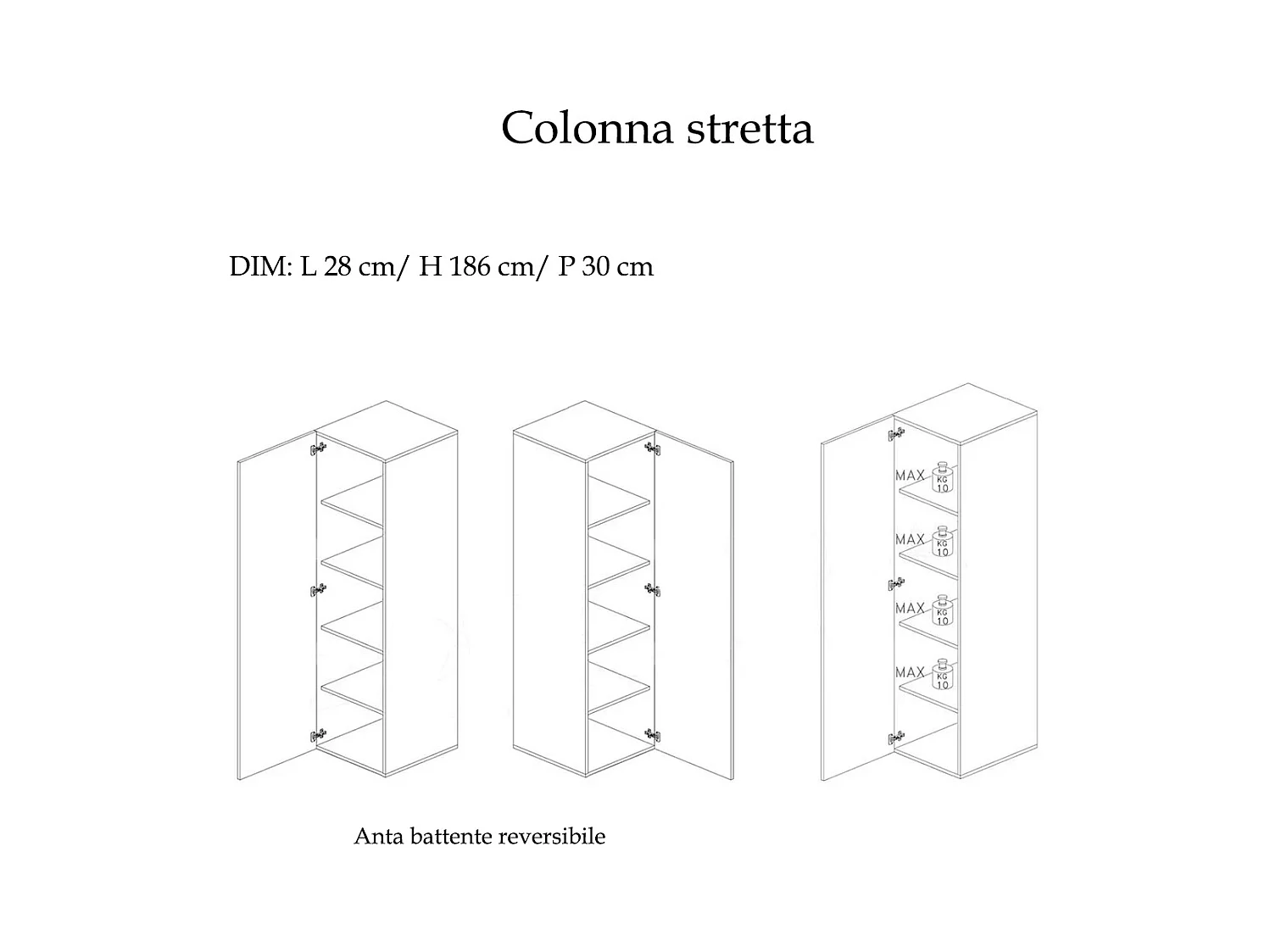 Parete attrezzata con libreria a colonna bronzo e rovere PAL18