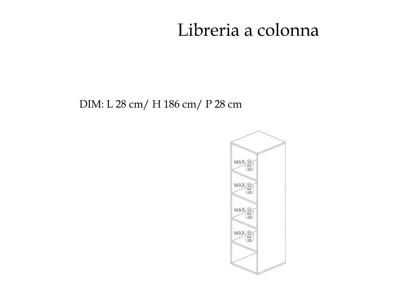 Parete attrezzata con libreria a colonna bronzo e rovere PAL18