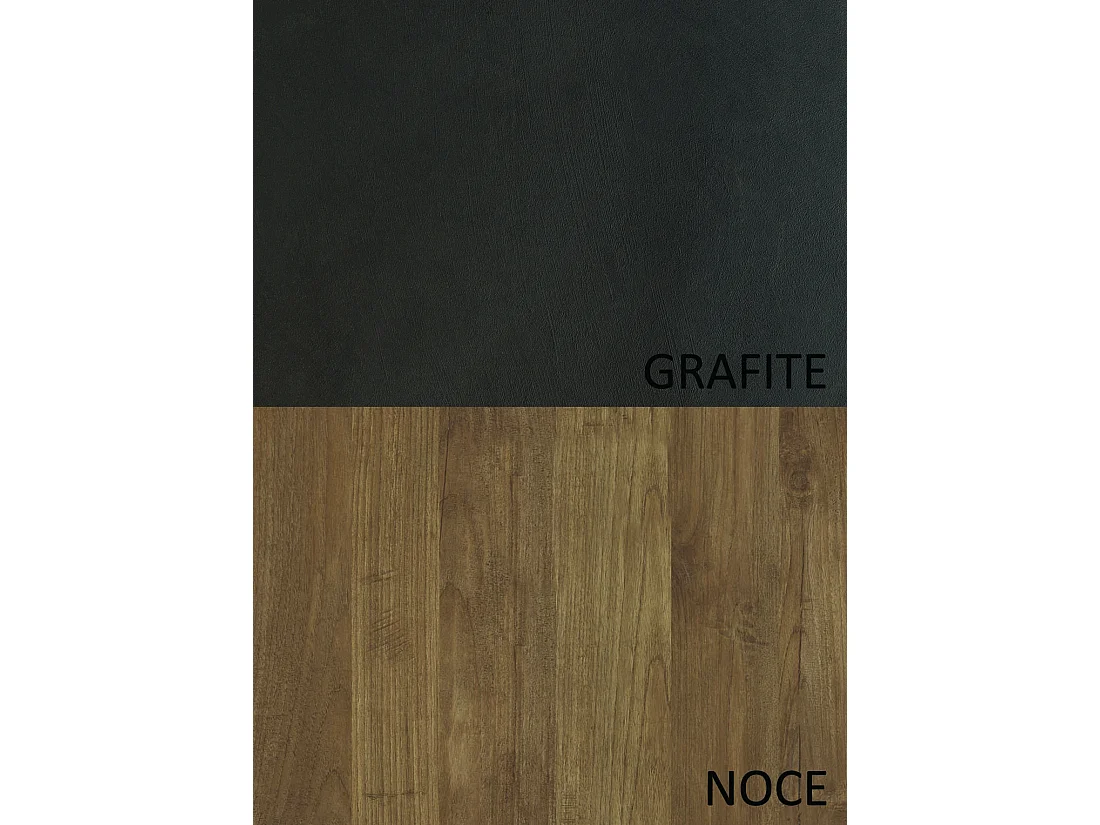 Parete attrezzata con libreria 305x186 cm grafite e noce PAL43