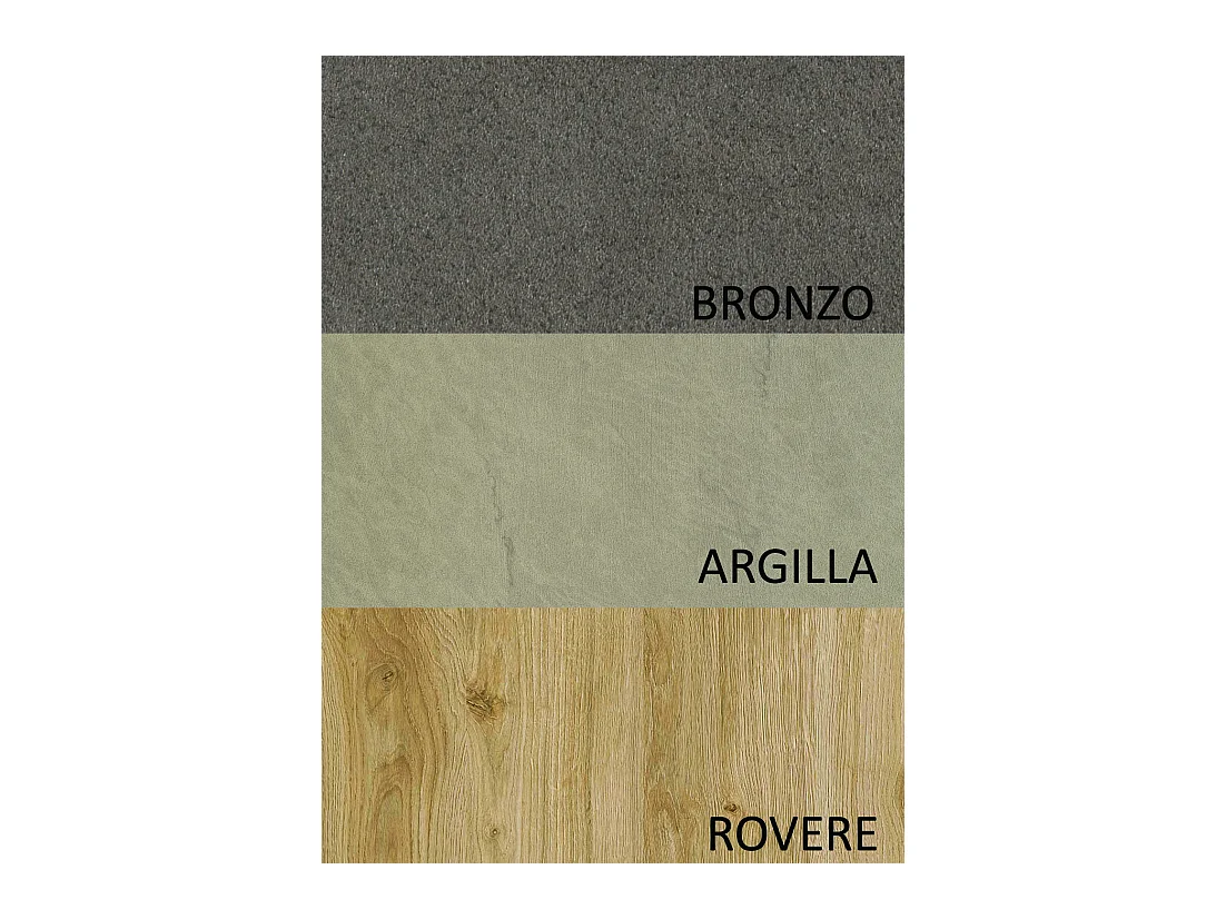 Parete attrezzata sospesa 276x210 cm argilla, bronzo e rovere PAL51