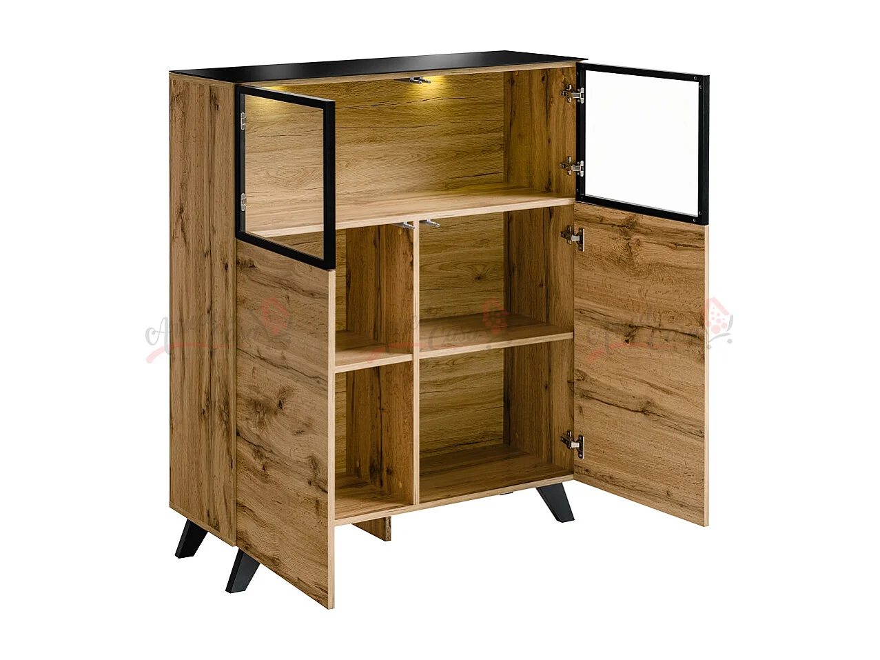 Parete attrezzata moderna porta TV da soggiorno 340x197 rovere miele PAP32