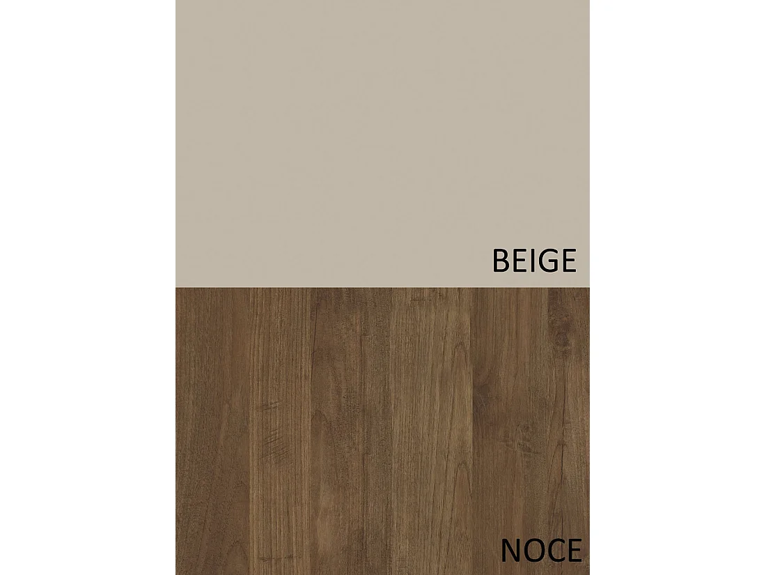 Parete attrezzata soggiorno con libreria 332x186 cm beige e noce PAL74