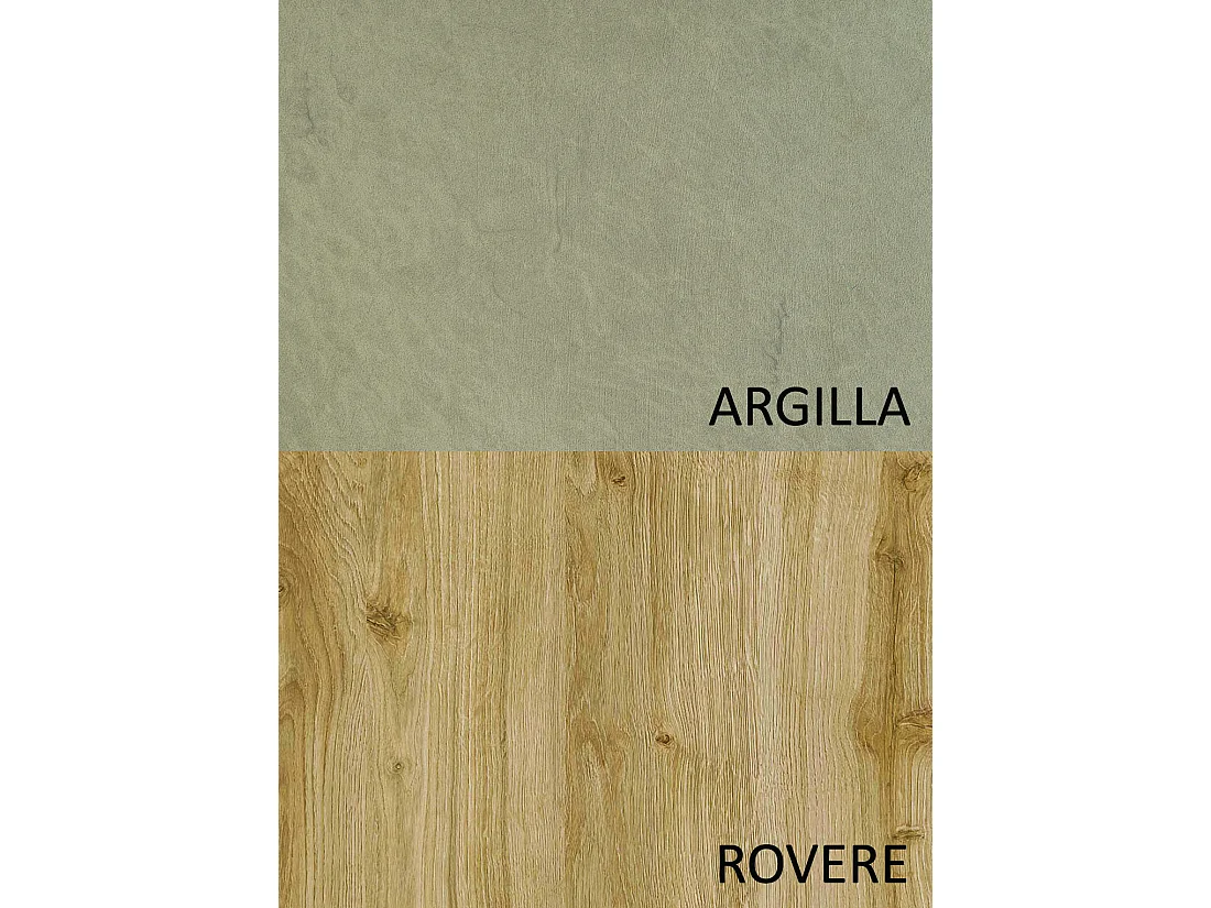 Parete attrezzata moderna 276x190 cm argilla e rovere PAL32