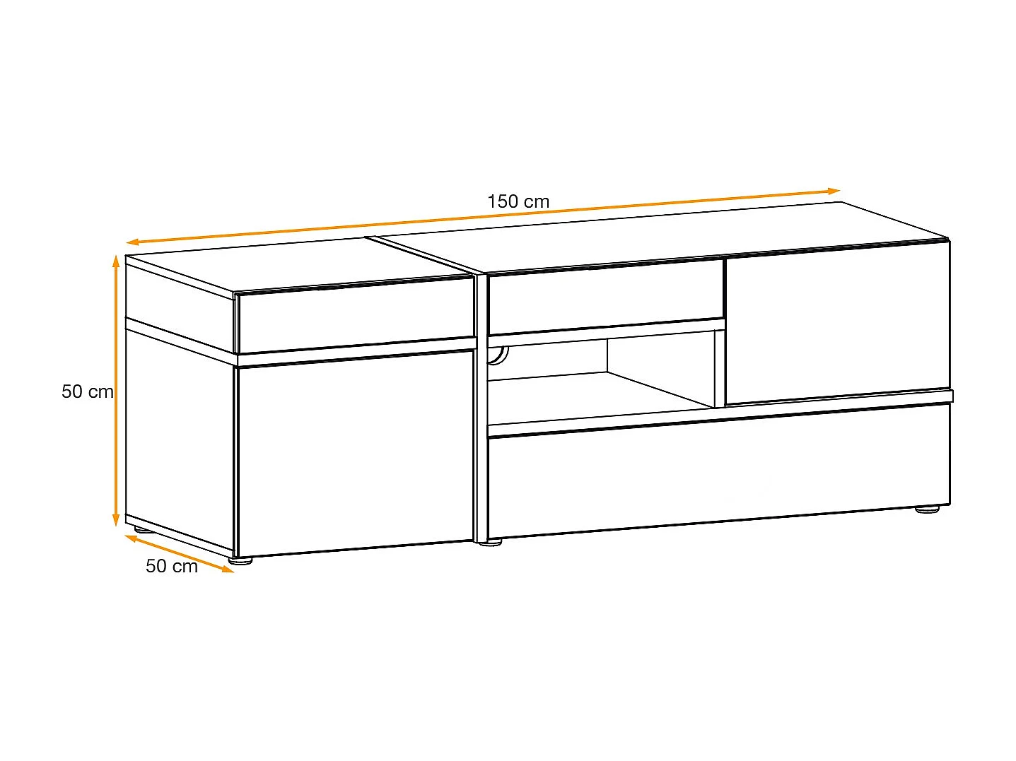 Parete attrezzata dal design moderno con luci LED 310x197 bianco PAP33