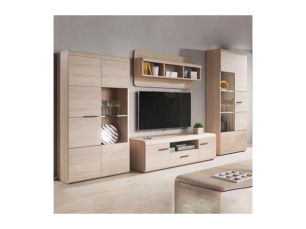 Parete attrezzata moderna rovere chiaro PALK6