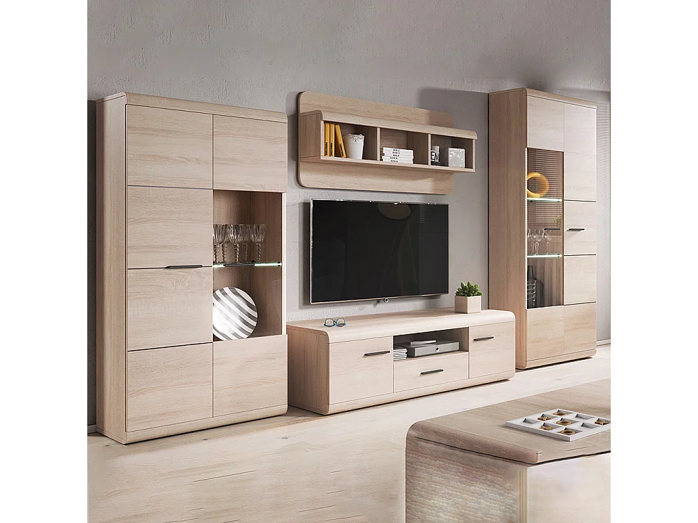 Parete attrezzata moderna rovere chiaro PALK6