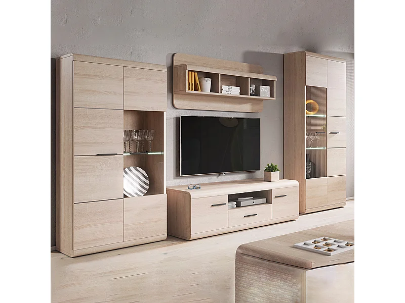 Parete attrezzata moderna rovere chiaro PALK6