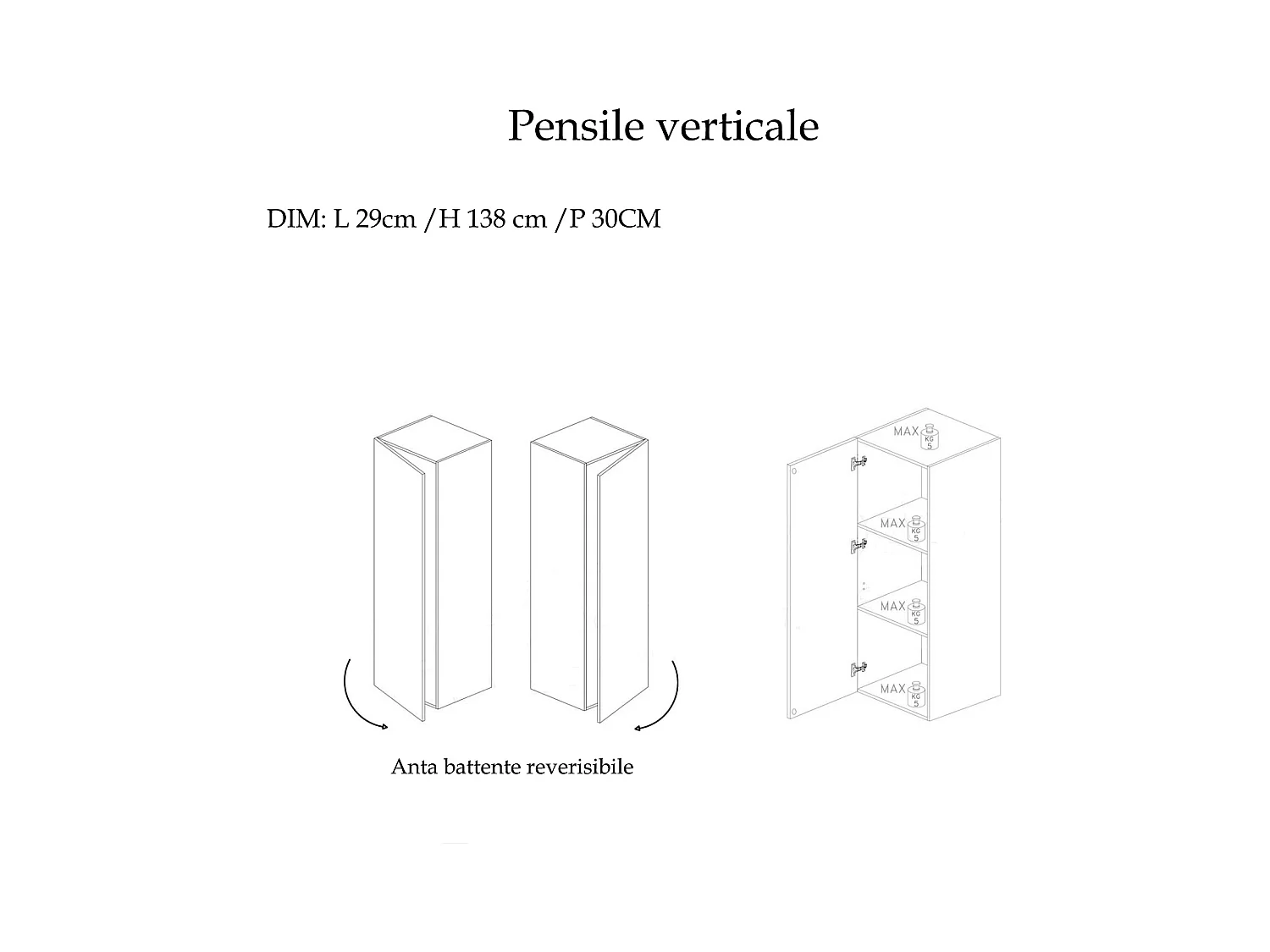 Parete attrezzata sospesa 276x175 cm rovere, beige e grafite PAL81