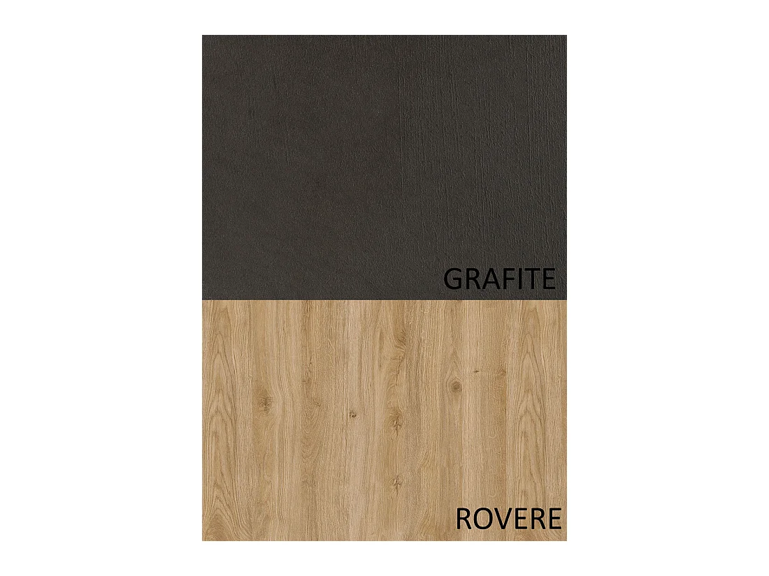 Parete attrezzata sospesa 262x220 cm rovere e grafite PAL20