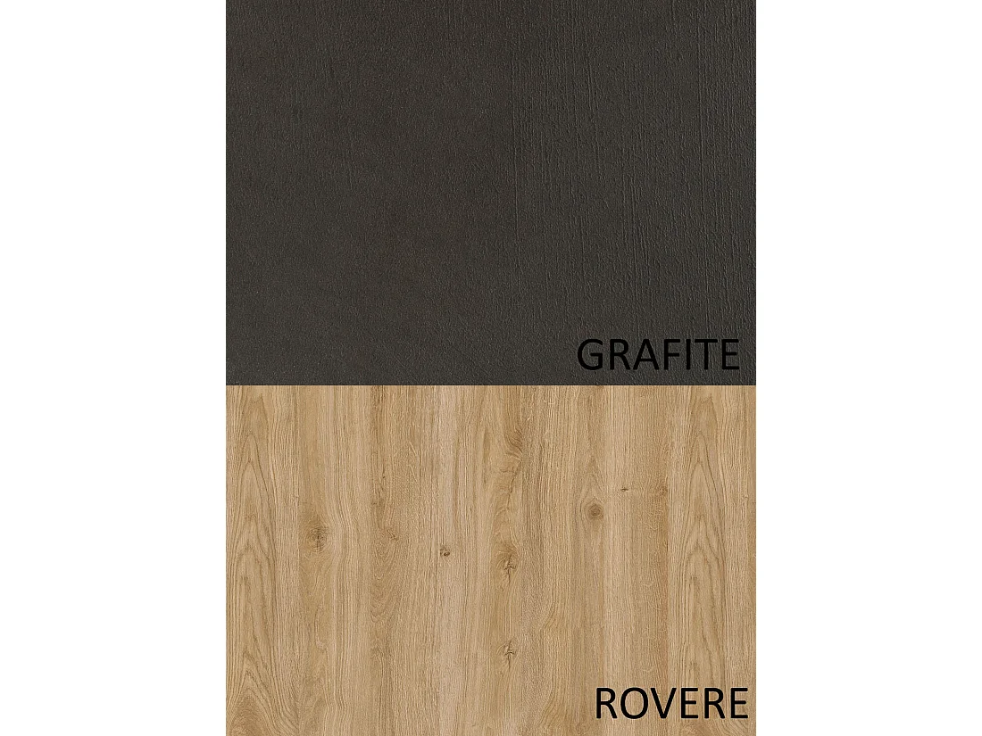 Parete attrezzata sospesa 262x220 cm rovere e grafite PAL20