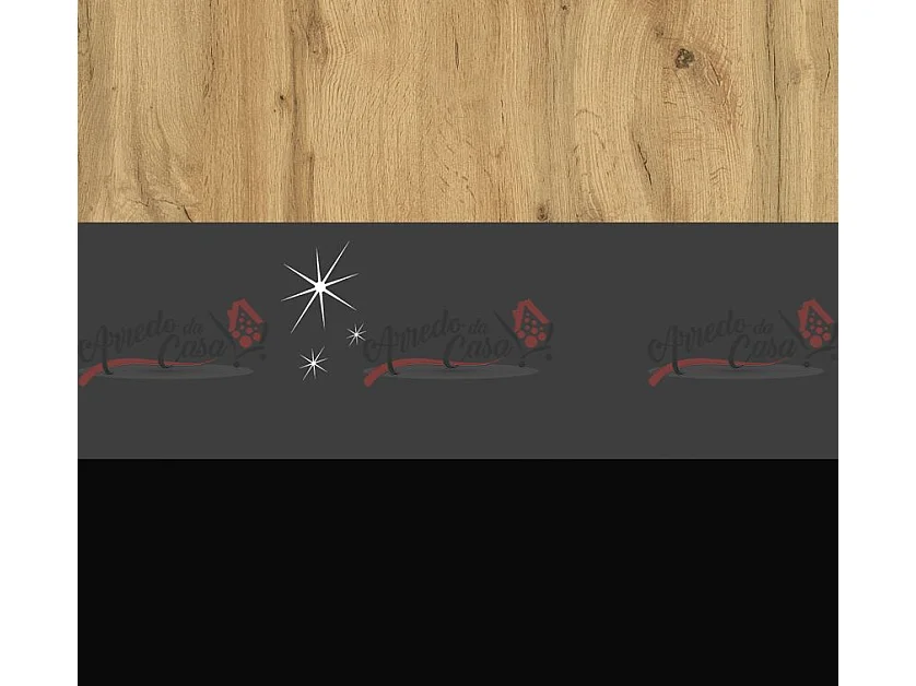 Parete attrezzata moderna con vetrinetta in rovere e nero SG28