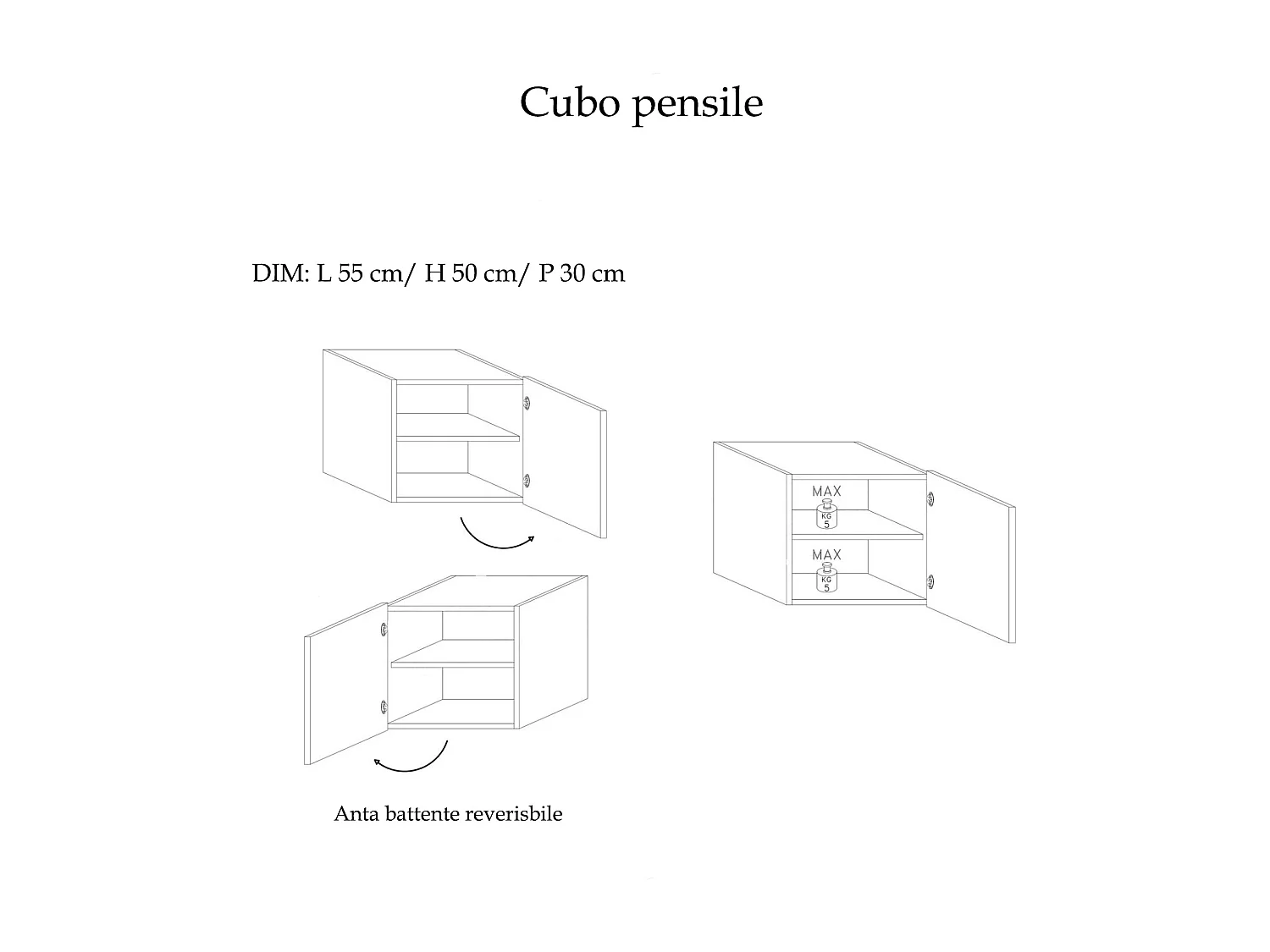 Parete attrezzata sospesa 276x210 cm grigio e piombo PAL51