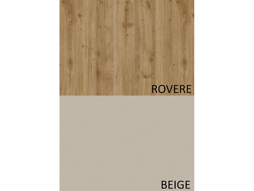 Parete attrezzata elegante per soggiorno 300x186 cm rovere e beige PAL77