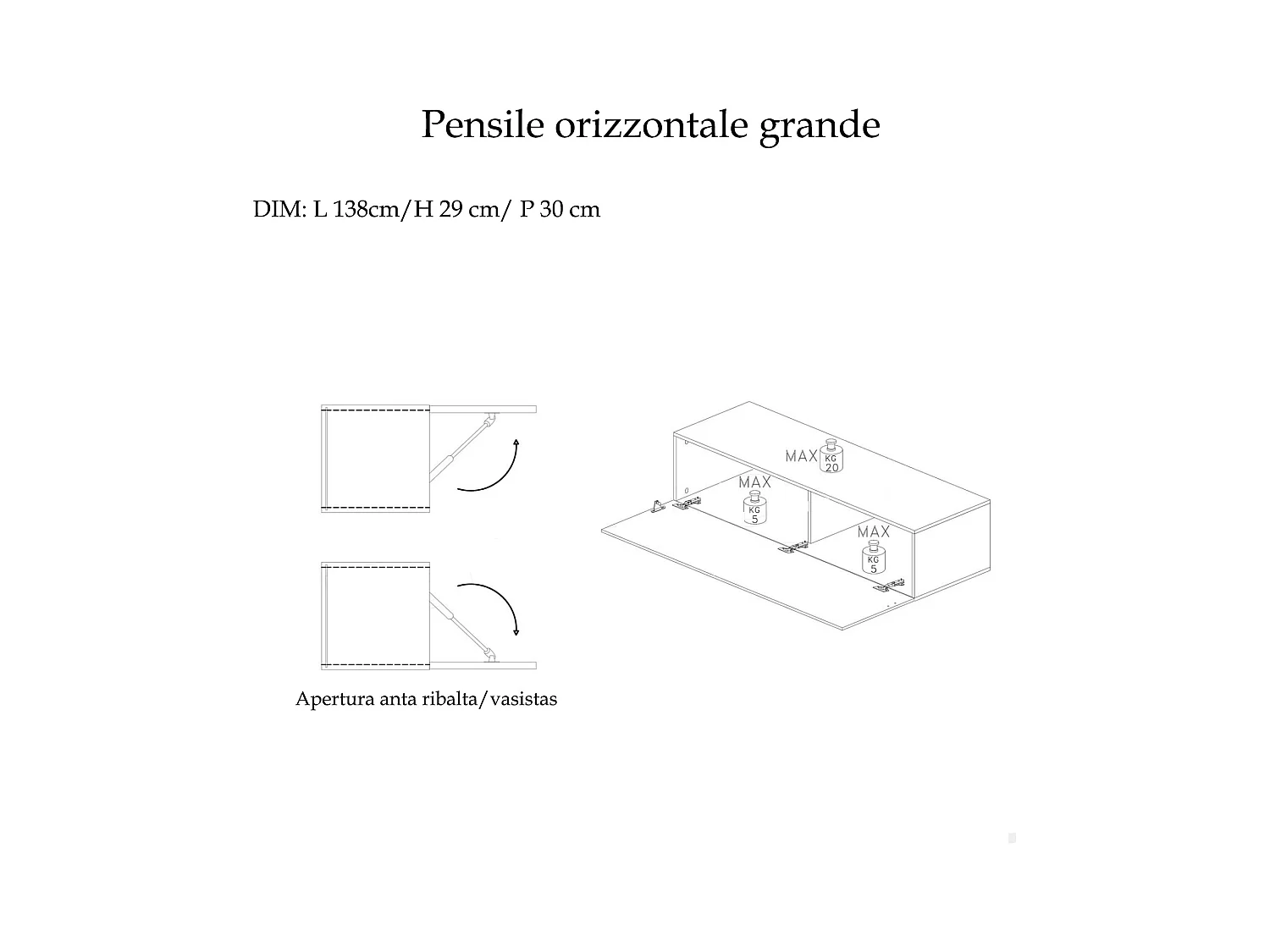 Parete attrezzata moderna 276x190 cm grigio e piombo PAL29