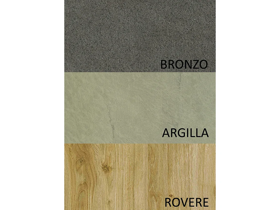 Parete attrezzata soggiorno 276x190 cm argilla, bronzo e rovere PAL49